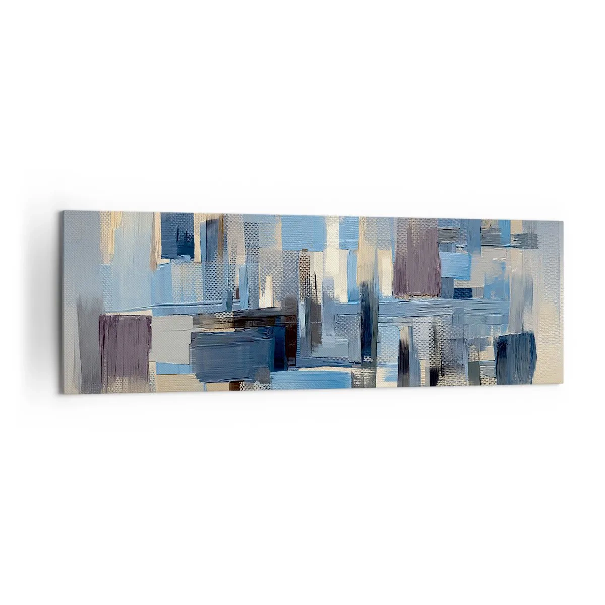 Canvastavla - Bild på duk - Blå konstruktion - 160x50 cm