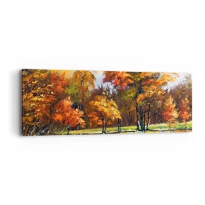 Canvastavla - Bild på duk - Landskap i guld och brons - 90x30 cm