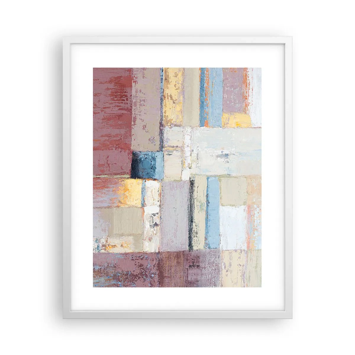 Affisch i vit ram - Geometrins lugn - 40x50 cm