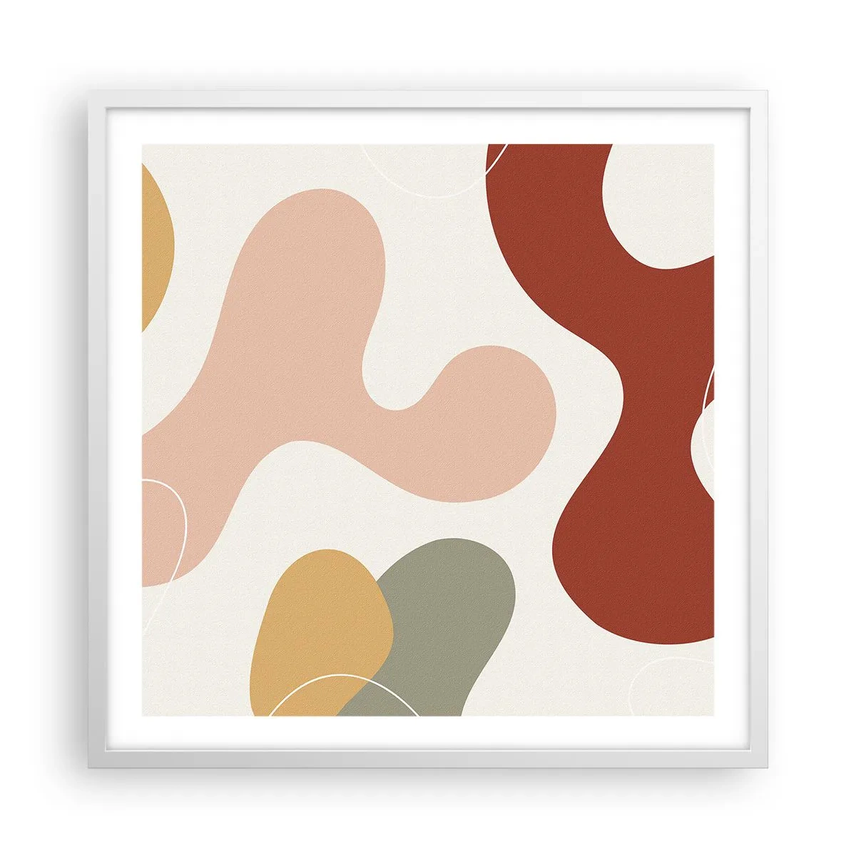 Affisch i vit ram - Ornamental zig-zack? - 60x60 cm