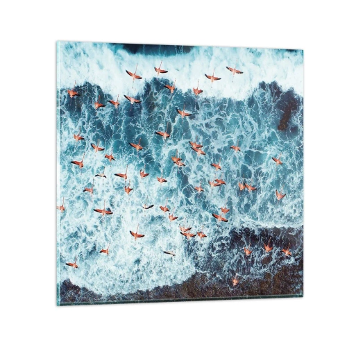 Glastavla - Bild på glas - Kustparad - 40x40 cm