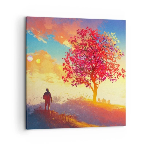 Canvastavla - Bild på duk - Pilgrim i målet - 50x50 cm