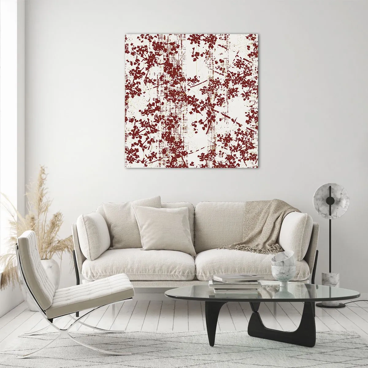 Glastavla - Bild på glas - Som en gammal percale - 70x70 cm