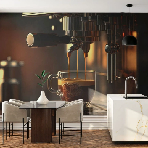 Fototapet på mått Premium Canvas - En sensuell blandning - Kaffe, Kaffemaskin, Gastronomi