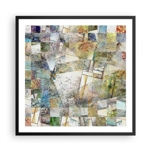Affisch i svart ram - Geometrisk omblandning - 60x60 cm