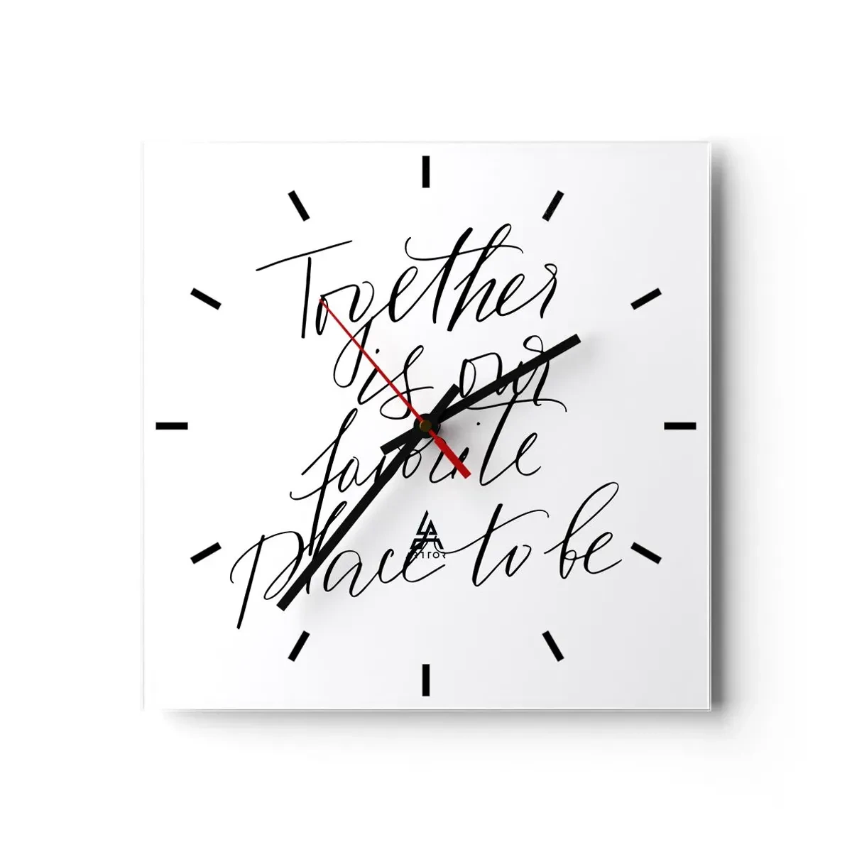 Väggklocka - Klocka på glas - Känner du också det? - 40x40 cm