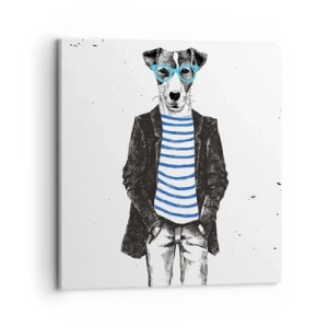 Canvastavla - Bild på duk - Hundelegans - 70x70 cm