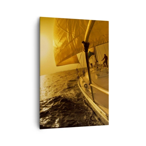 Canvastavla - Bild på duk - Gyllene kväll efter en färgrik dag - 70x100 cm