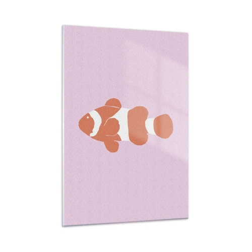 Glastavla - Bild på glas - Korall passar henne bra - 50x70 cm