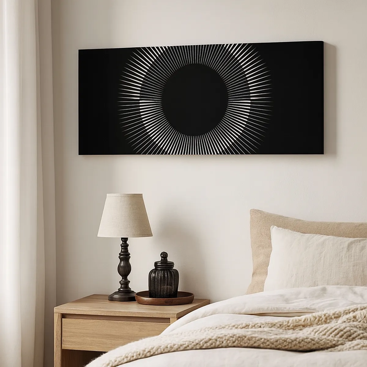 Canvastavla - Bild på duk - Svart sol - 30x30 cm