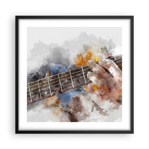 Affisch i svart ram - Poesi mellan strängarna - 50x50 cm