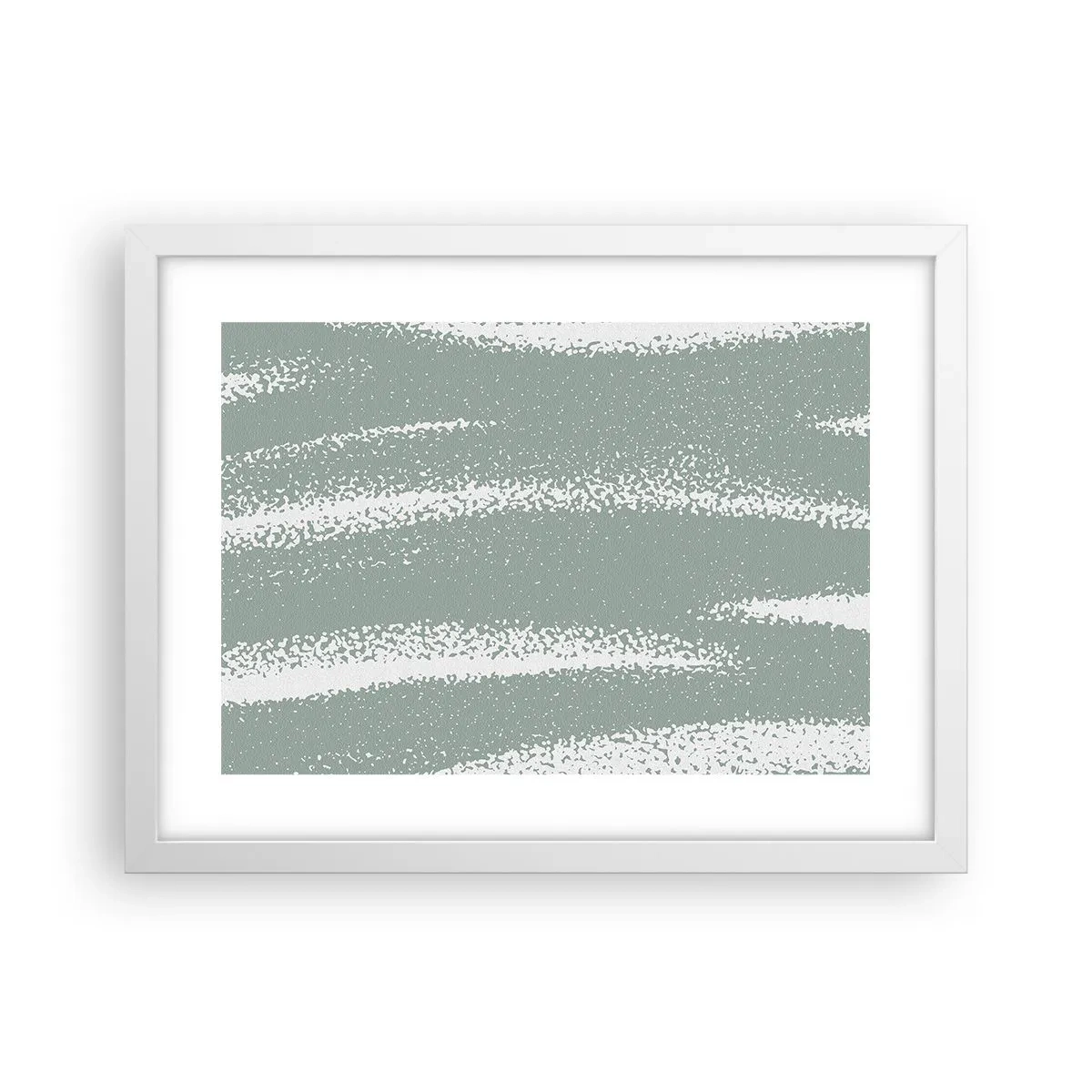 Affisch i vit ram - Abstraktion i vinterstämning - 40x30 cm