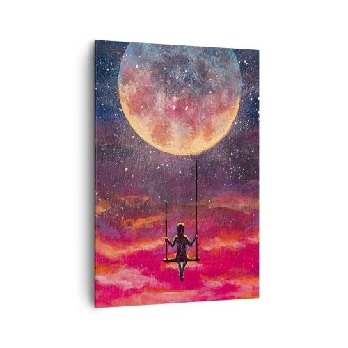 Canvastavla - Bild på duk - Sväva i molnen - 70x100 cm