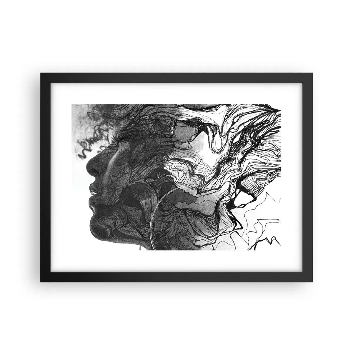 Affisch i svart ram - Tilltrasslad i drömmarna - 40x30 cm