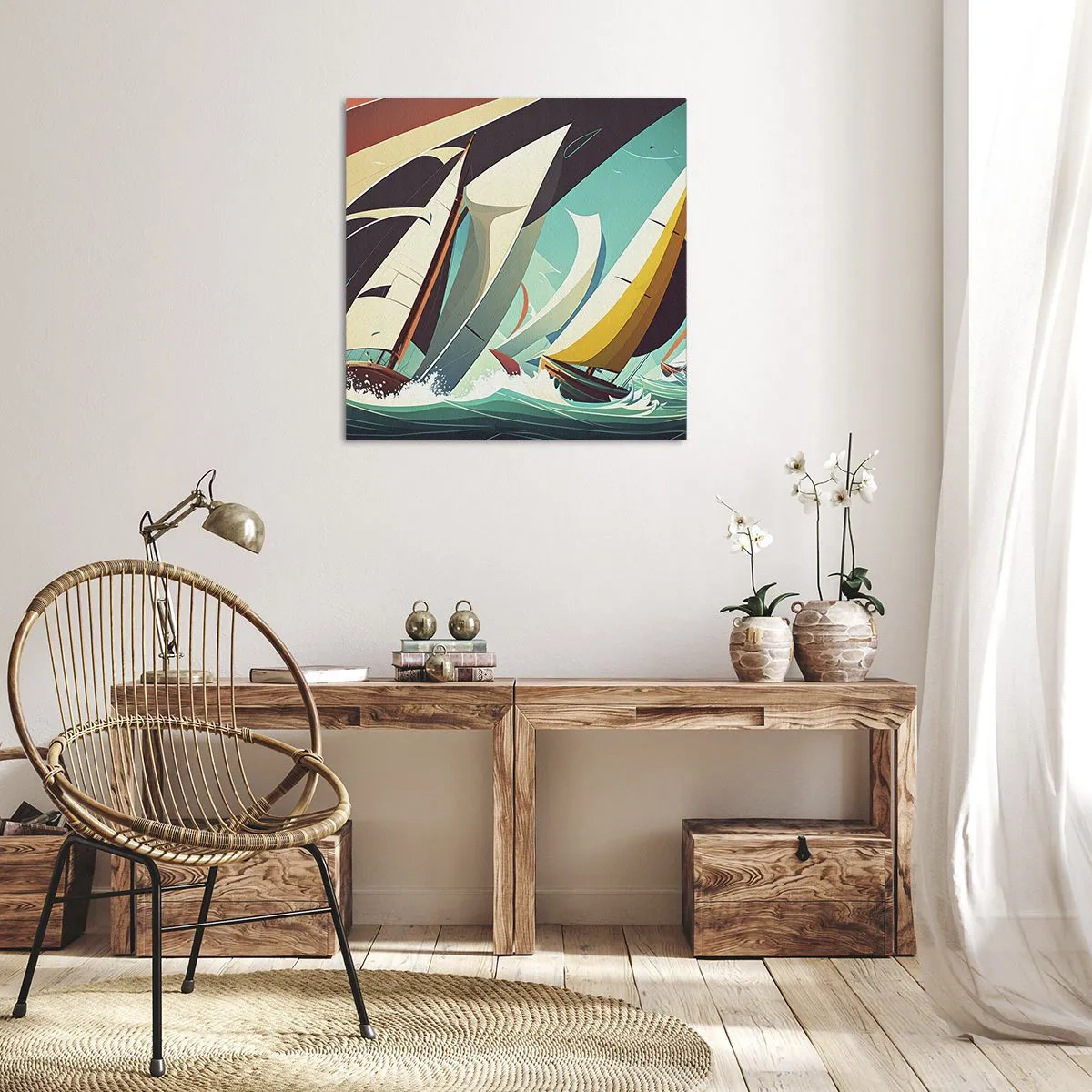 Canvastavla - Bild på duk - Icke rädda för elementen - 50x50 cm