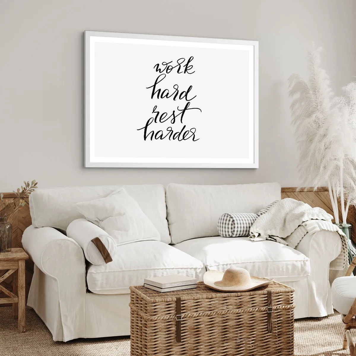 Affisch i vit ram - Livsbalans - 100x70 cm