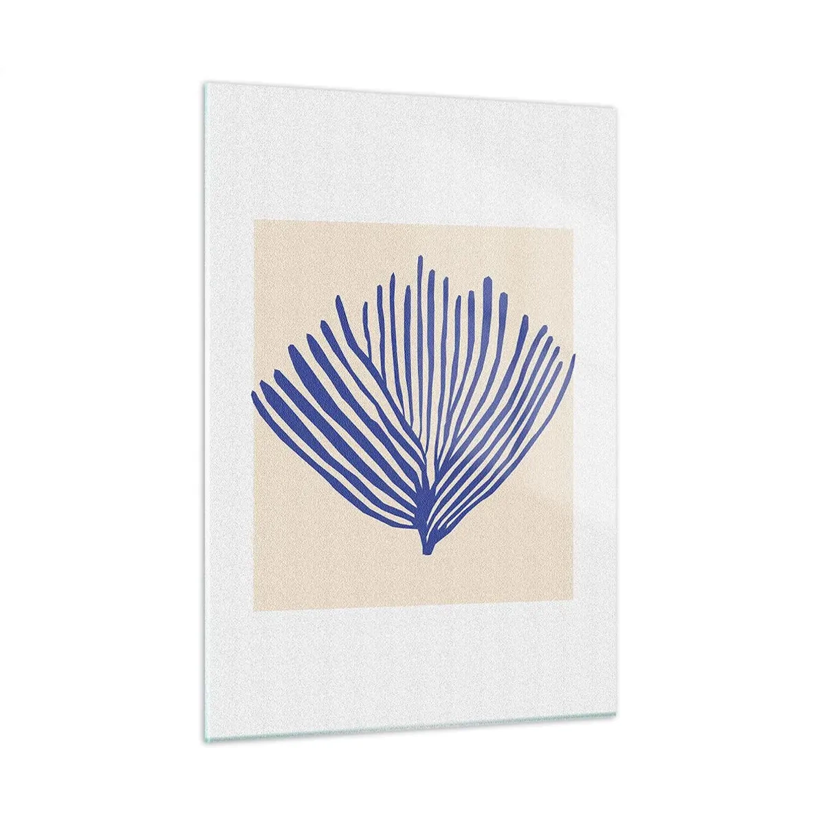 Glastavla - Bild på glas - Blå solfjäder - 50x70 cm