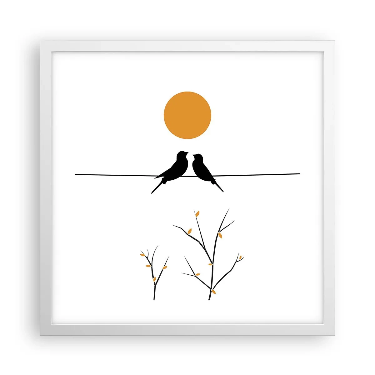 Affisch i vit ram - Näktergalens kväll - 40x40 cm