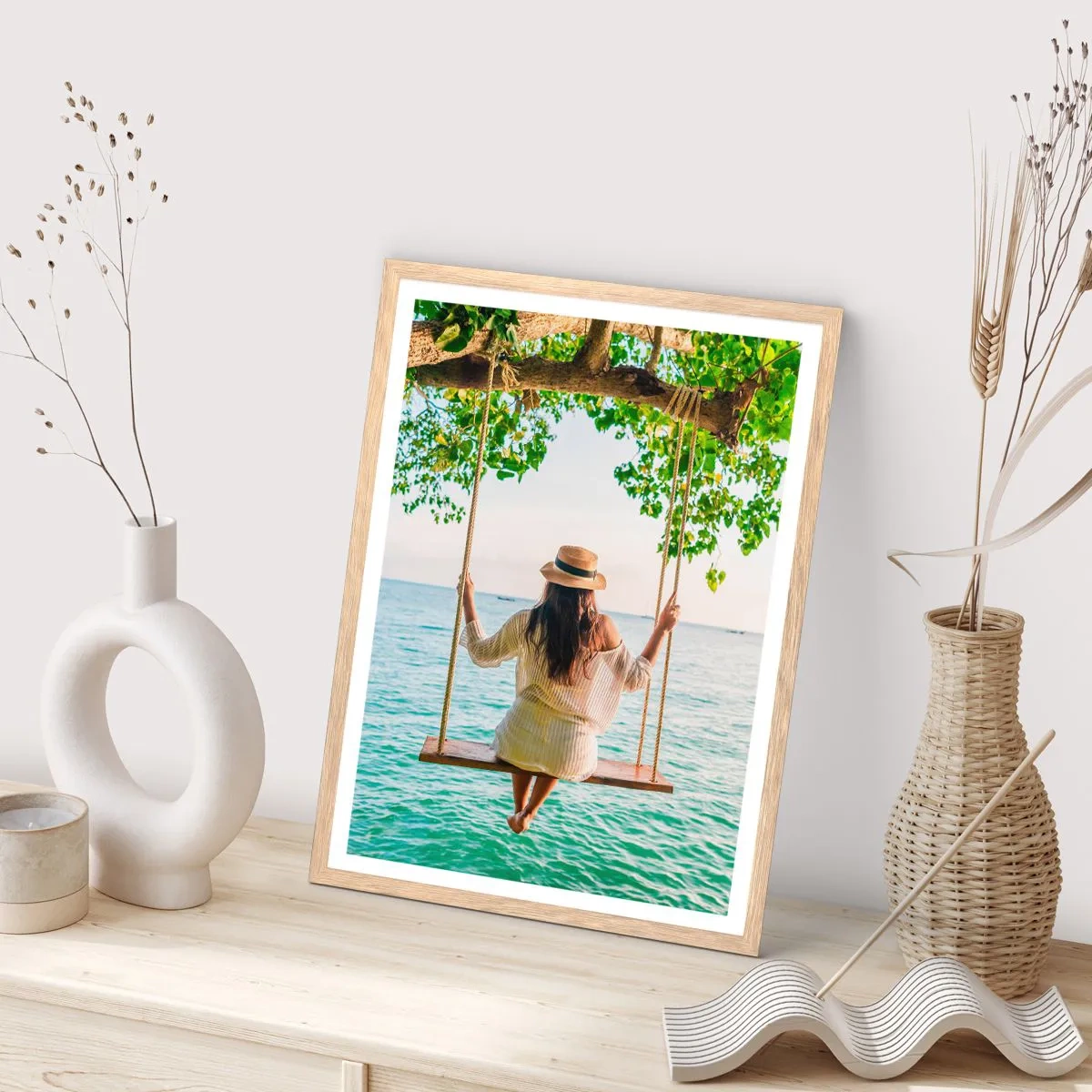 Affisch i ram av ljusek - Livet är vackert - 50x70 cm