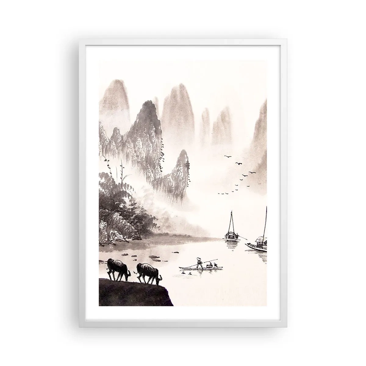 Affisch i vit ram - Österns exotiska vardag - 50x70 cm