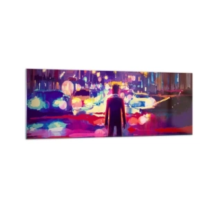 Glastavla - Bild på glas - Doppad i ljuset - 140x50 cm