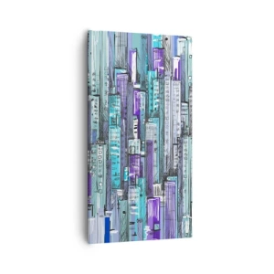 Canvastavla - Bild på duk - Blått från himlen - 55x100 cm
