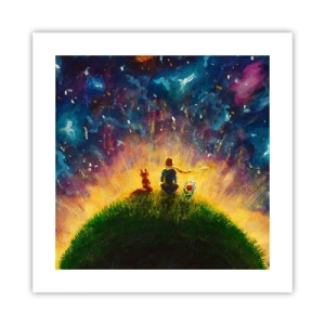 Affisch - Kärlek och vänskap - hela världen - 40x40 cm