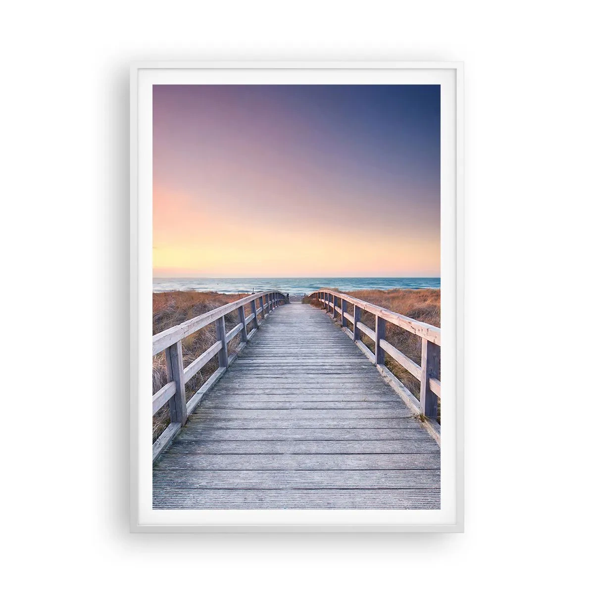 Affisch i vit ram - Kvällssken i Östersjön - 70x100 cm