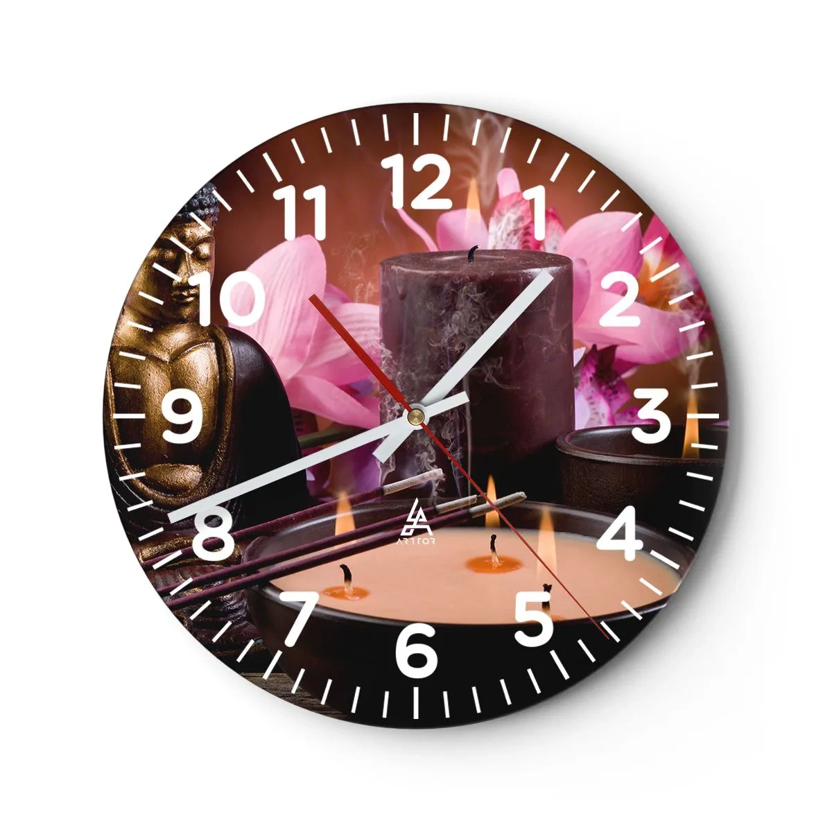 Väggklocka - Klocka på glas - Rensa hjärnan, lugna ner kroppen - 40x40 cm