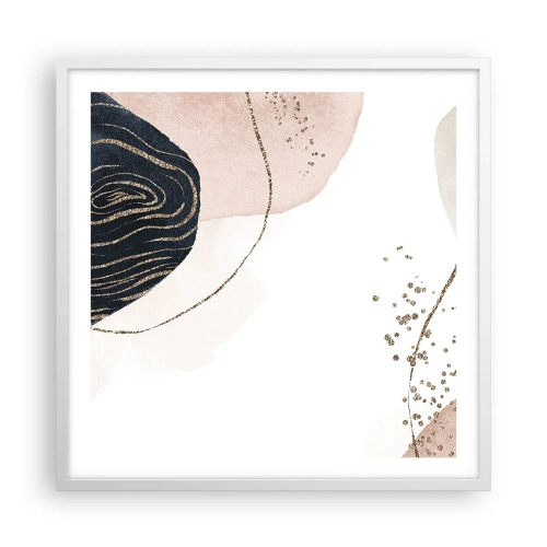 Affisch i vit ram - Allt flyter - 60x60 cm
