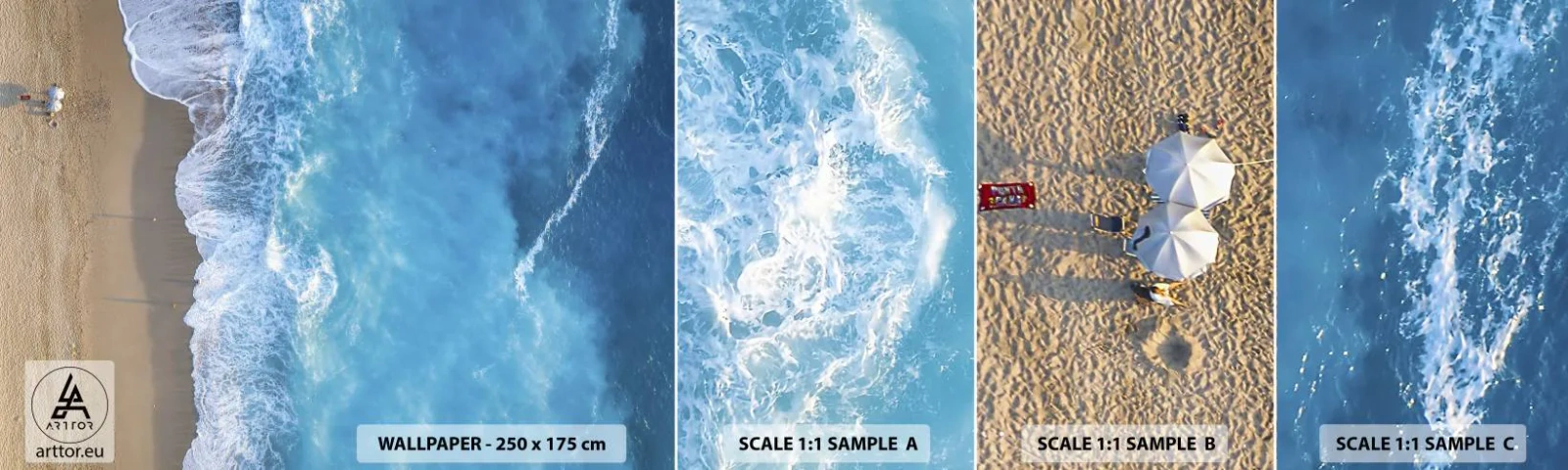 Fototapet Prov Standard Eco - Blå styrka - Landskap, Strand, Hav - 100x30 cm