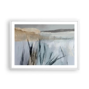 Affisch i vit ram - Vinterfält - 70x50 cm