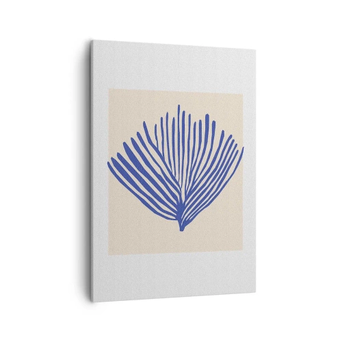 Canvastavla - Bild på duk - Blå solfjäder - 50x70 cm