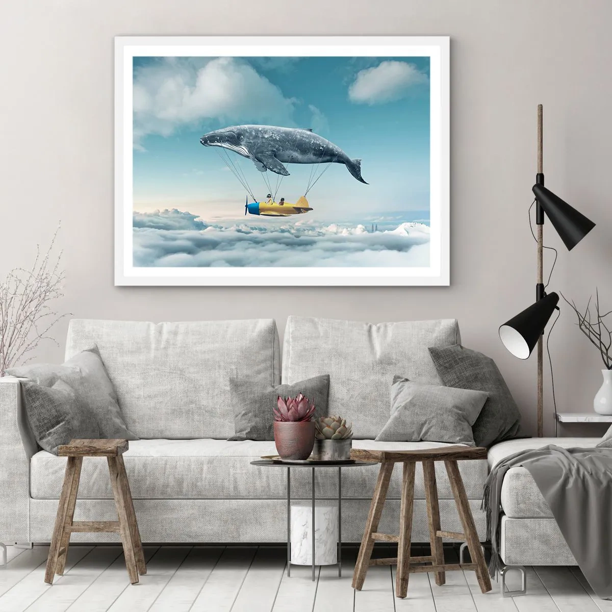 Affisch i vit ram - Varför inte? - 50x40 cm