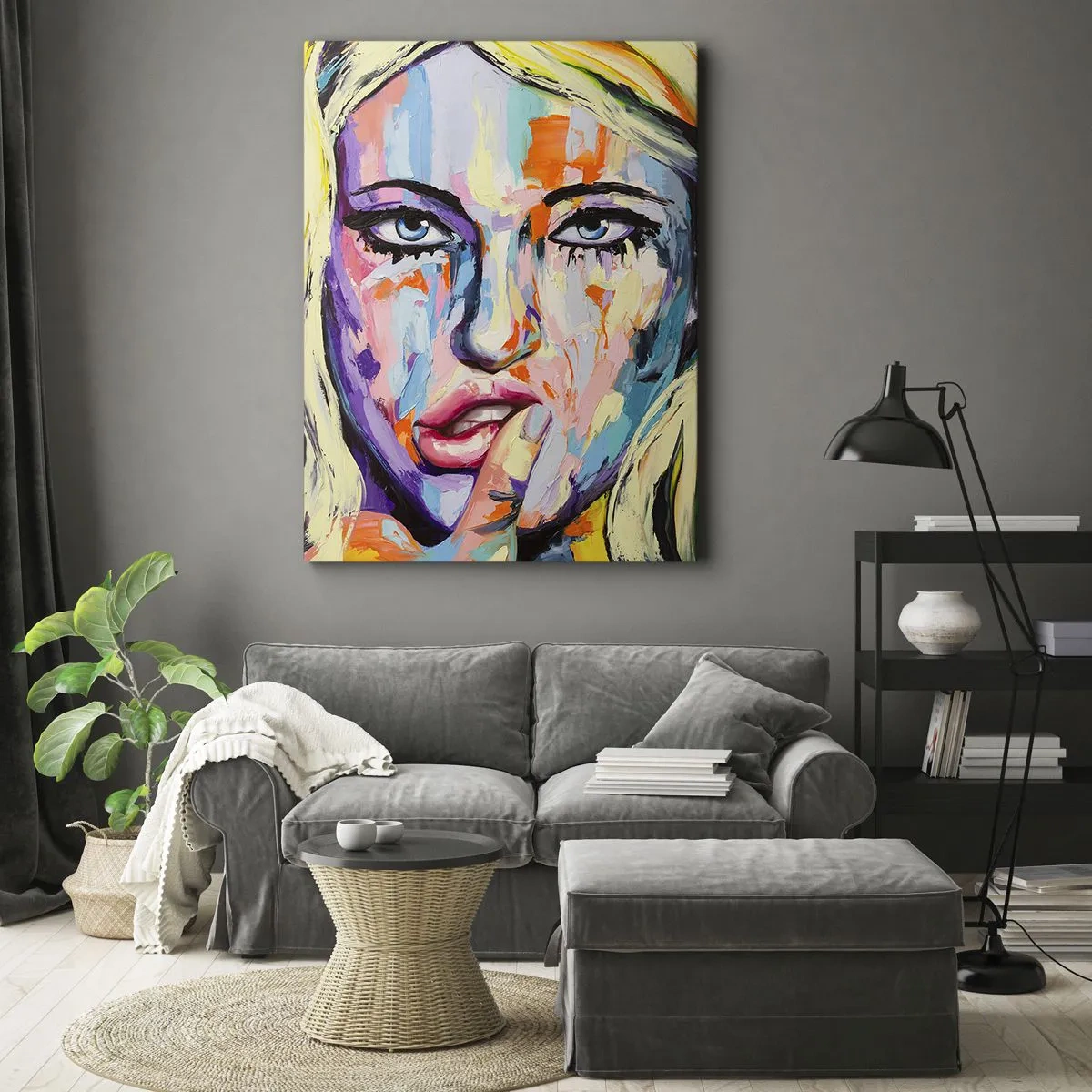 Canvastavla - Bild på duk - Titta henne rakt in i ögonen - 45x80 cm
