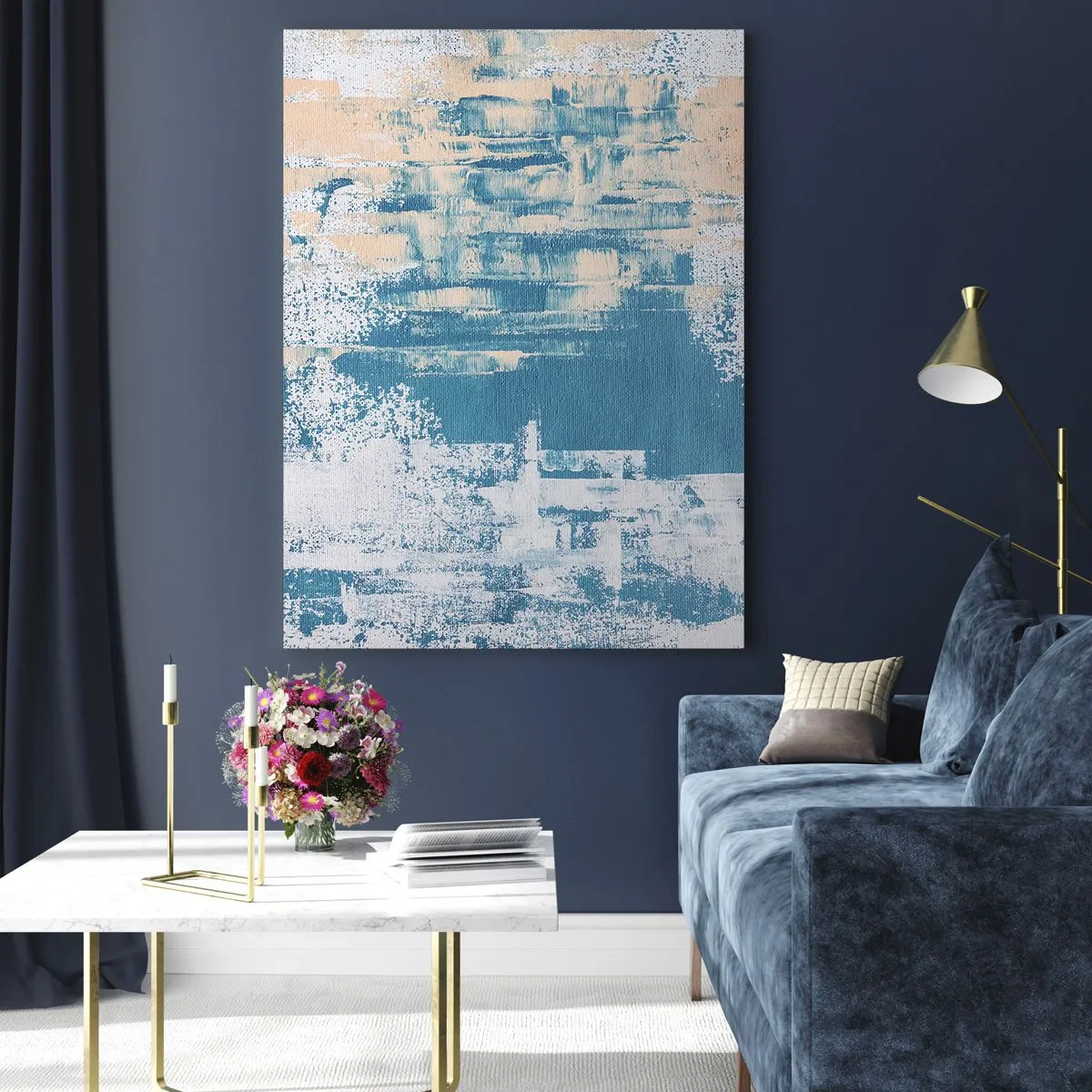 Glastavla - Bild på glas - Genom istapp - 50x70 cm