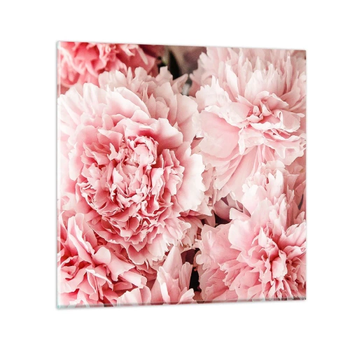 Glastavla - Bild på glas - Rosa dröm - 60x60 cm