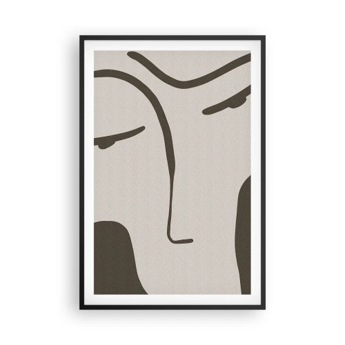 Affisch i svart ram - Som från en målning av Modigliani - 61x91 cm
