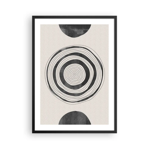 Affisch i svart ram - En minimalistisk komposition av geometriska cirklar - 50x70cm - De viktiga sakerna däremellan - Modern väggdekoration för vardagsrum och sovrum ARTTOR