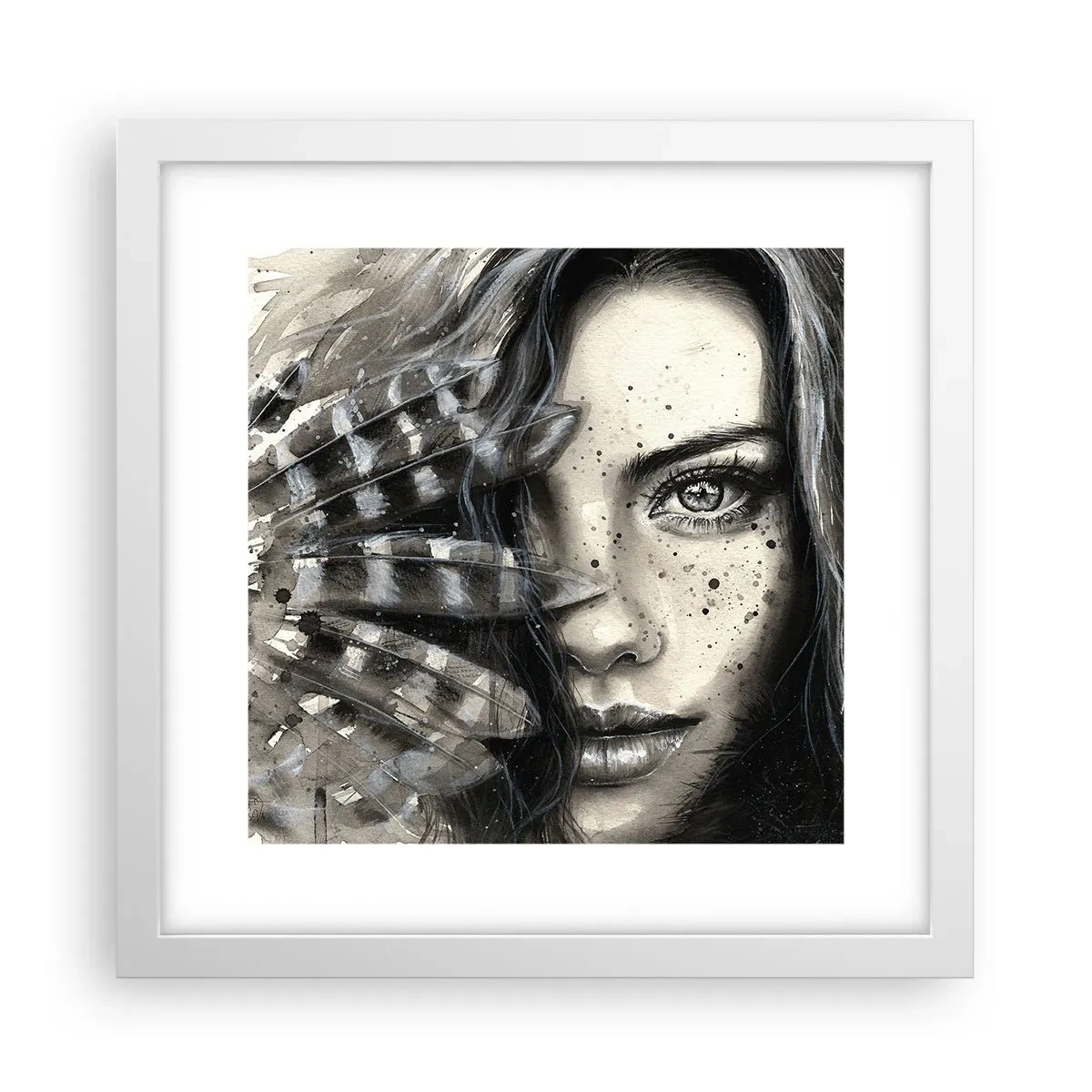 Affisch i vit ram - Vild skönhet - 30x30 cm