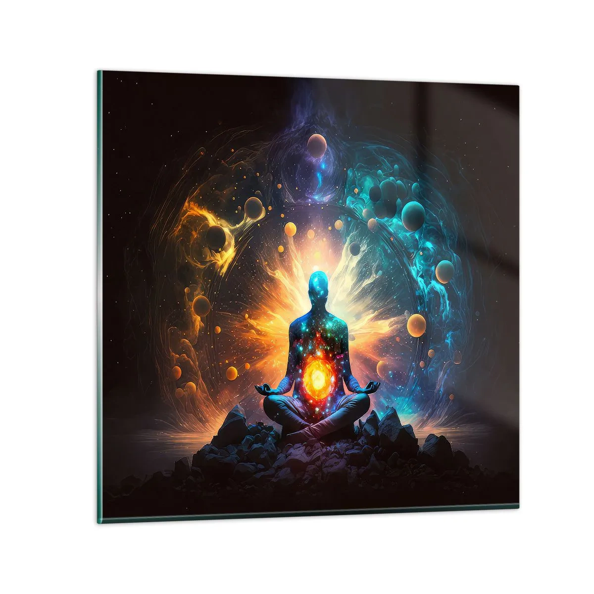 Glastavla - Bild på glas - Kosmisk stillhet - 70x70 cm