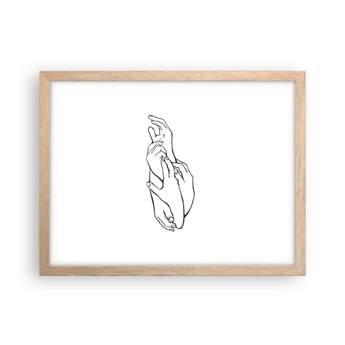 Affisch i ram av ljusek - Hand i hand - 40x30 cm