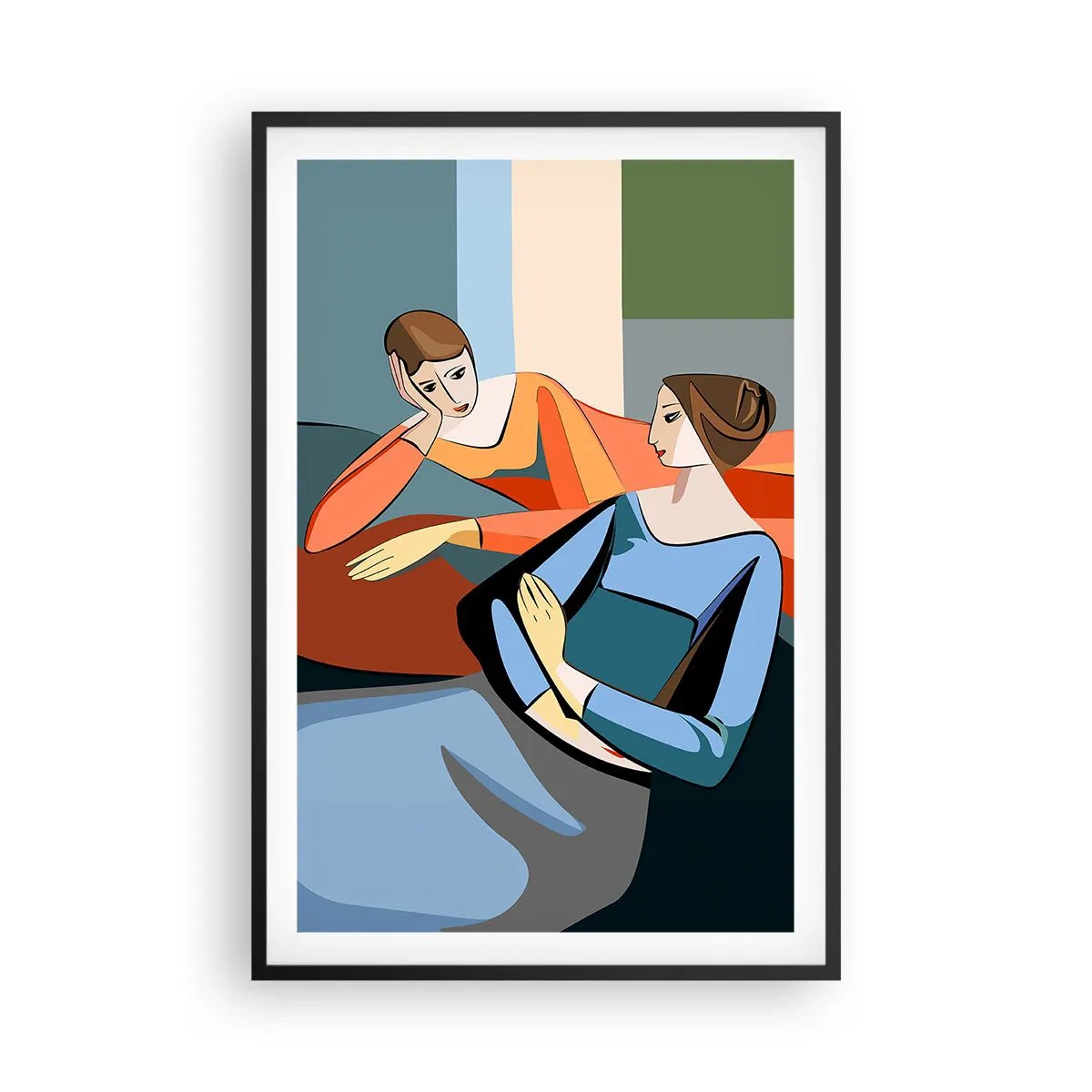 Affisch i svart ram - Ett ögonblick av förtrolighet - 61x91 cm