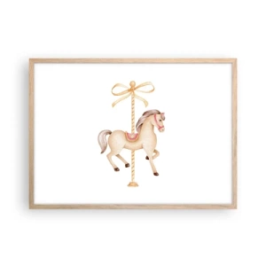 Affisch i ram av ljusek - Med en graciös trav - 70x50 cm