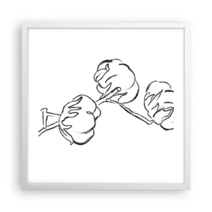 Affisch i vit ram - Bomullsdun - 50x50 cm