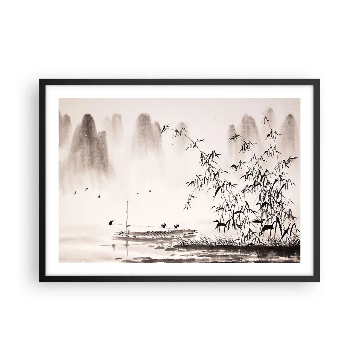 Affisch i svart ram - Risfältens tystnad - 70x50 cm