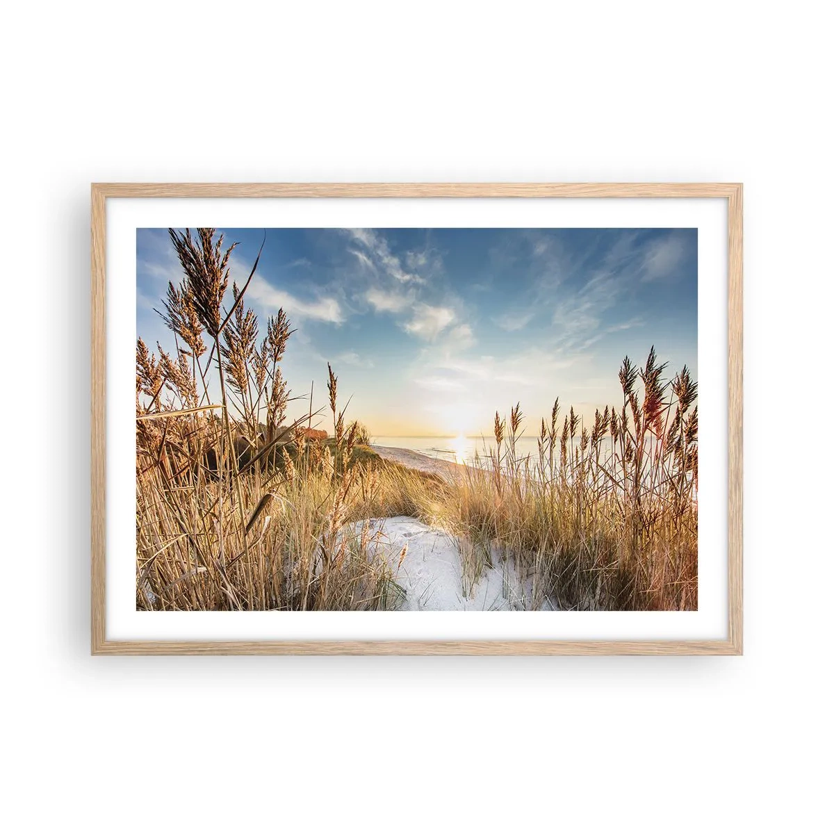 Affisch i ram av ljusek - Nordlig strand - 70x50 cm