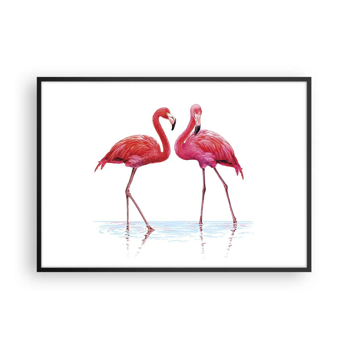 Affisch i svart ram - Rosa rendez-vous - 100x70 cm