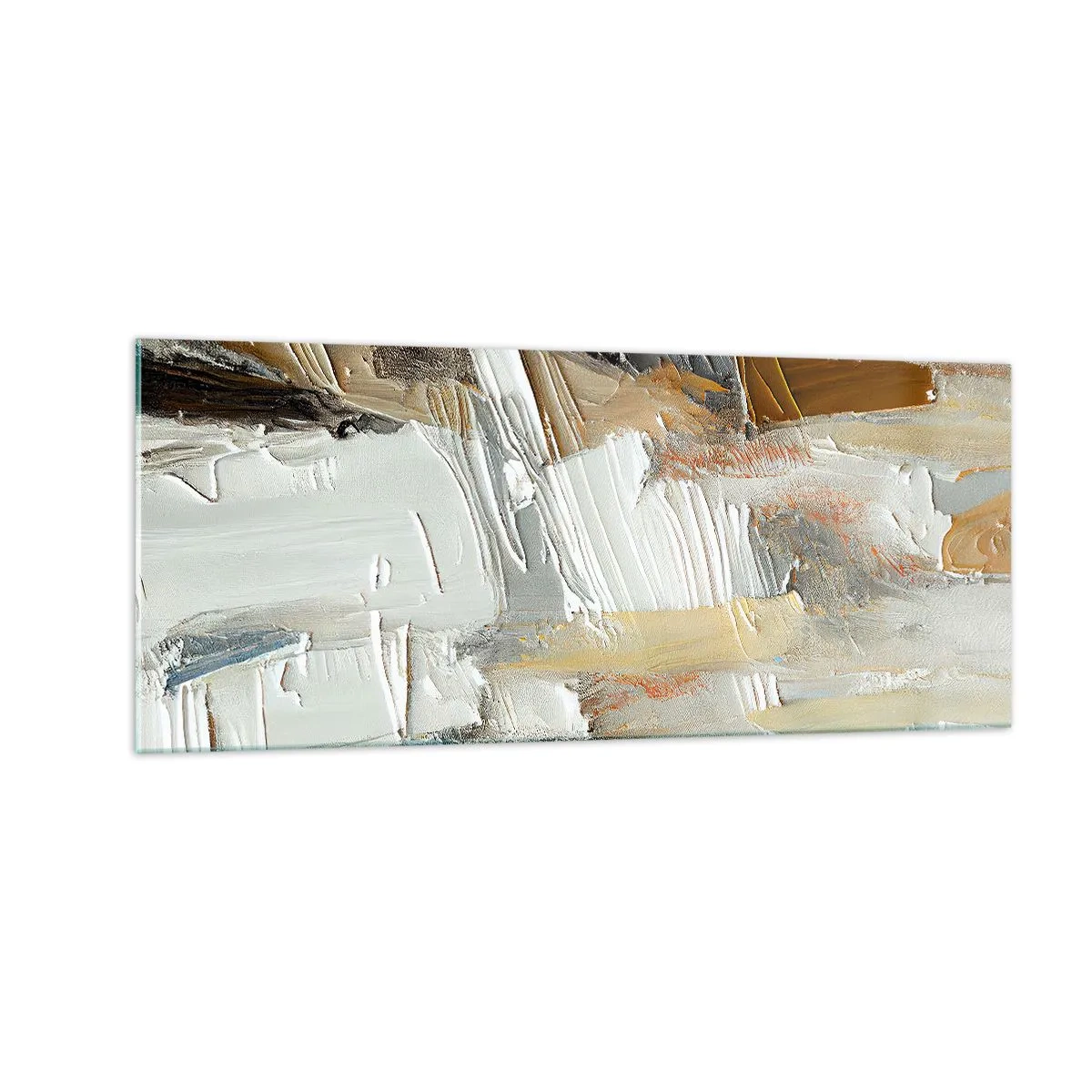 Glastavla - Bild på glas - Färgstarka lager på lager - 100x40 cm