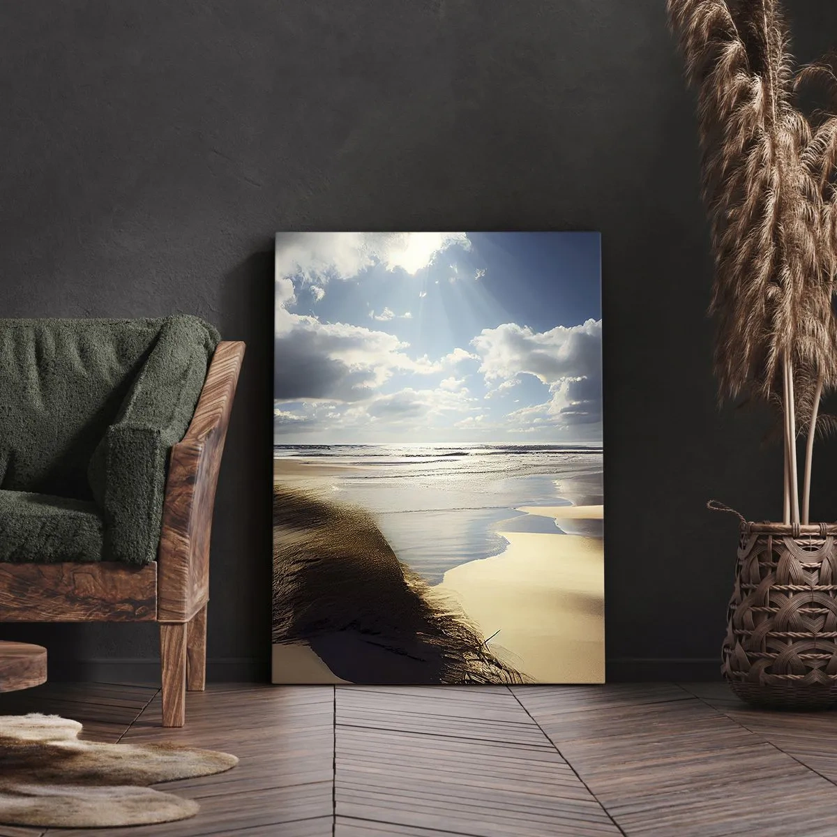 Canvastavla - Bild på duk - Strand, vild strand - 50x70 cm